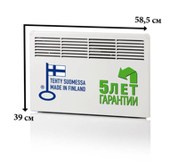 Конвектор панельный настенный 0,5 кВт 230В электронный термостат защита от перегрева евровилка IP21 Beta